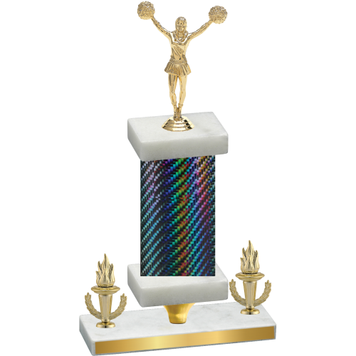 Premium Single Black Carbon Fiber Victory Cheerleading Trophy