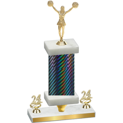 Premium Single Black Carbon Fiber Year Cheerleading Trophy