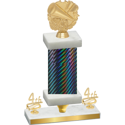 Premium Single Black Carbon Fiber Fourth Place Cheerleading Trophy