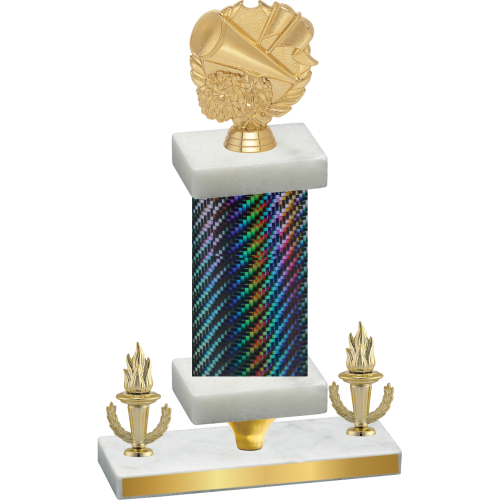 Premium Single Black Carbon Fiber Victory Cheerleading Trophy