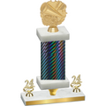 Premium Single Black Carbon Fiber Year Cheerleading Trophy