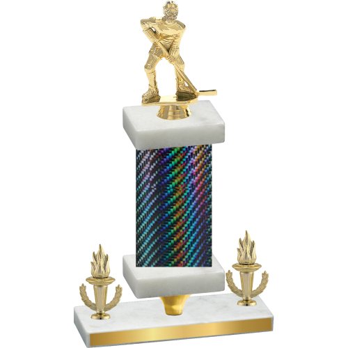 Premium Single Black Carbon Fiber Victory Hockey Trophy