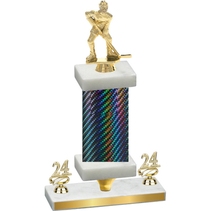 Premium Single Black Carbon Fiber Year Hockey Trophy