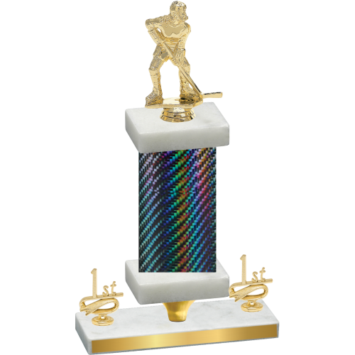 Premium Single Black Carbon Fiber First Place Hockey Trophy