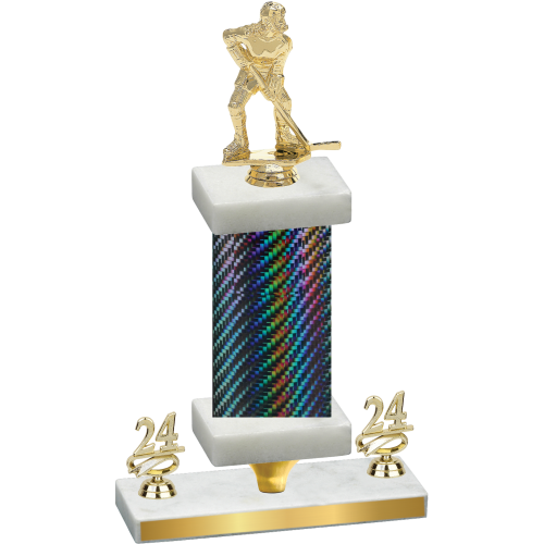 Premium Single Black Carbon Fiber Year Hockey Trophy