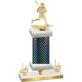 Premium Single Black Carbon Fiber First Place Lacrosse Trophy