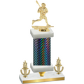 Premium Single Black Carbon Fiber Victory Lacrosse Trophy