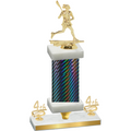 Premium Single Black Carbon Fiber Fourth Place Lacrosse Trophy