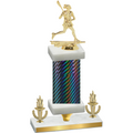 Premium Single Black Carbon Fiber Victory Lacrosse Trophy
