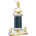 Premium Single Black Carbon Fiber Year Lacrosse Trophy
