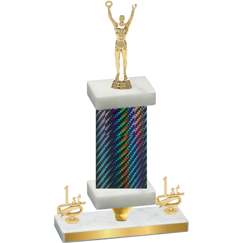 Premium Single Black Carbon Fiber First Place Victory Trophy