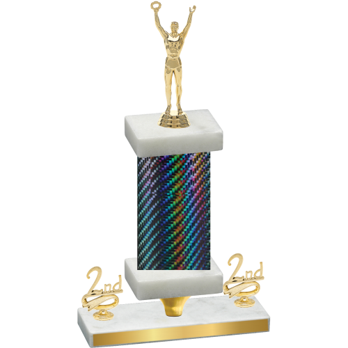 Premium Single Black Carbon Fiber Second Place Victory Trophy