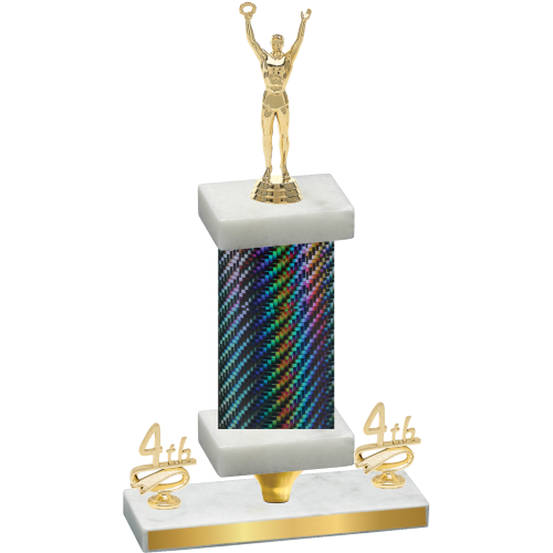 Premium Single Black Carbon Fiber Fourth Place Victory Trophy