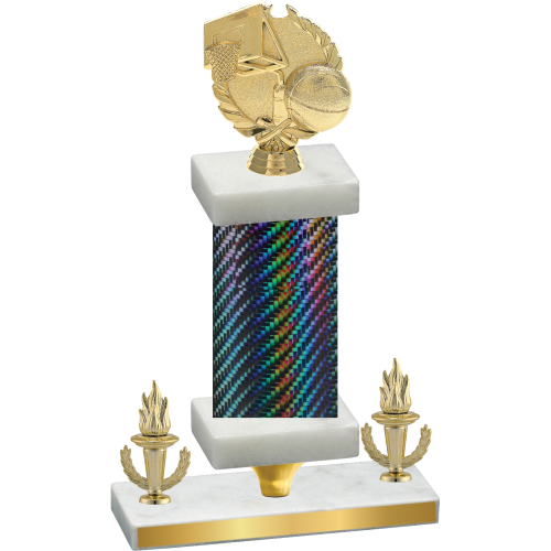 Premium Single Black Carbon Fiber Victory Basketball Trophy