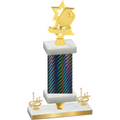 Premium Single Black Carbon Fiber First Place Pickleball Trophy