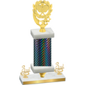 Premium Single Black Carbon Fiber Third Place Pickleball Trophy