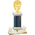 Premium Single Black Carbon Fiber Fourth Place Pickleball Trophy