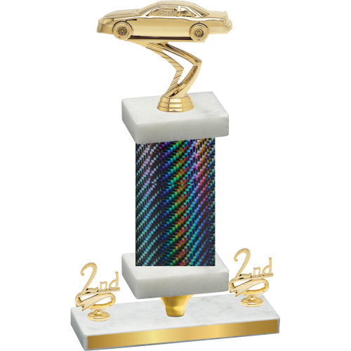 Premium Single Black Carbon Fiber Second Place Cars Trophy