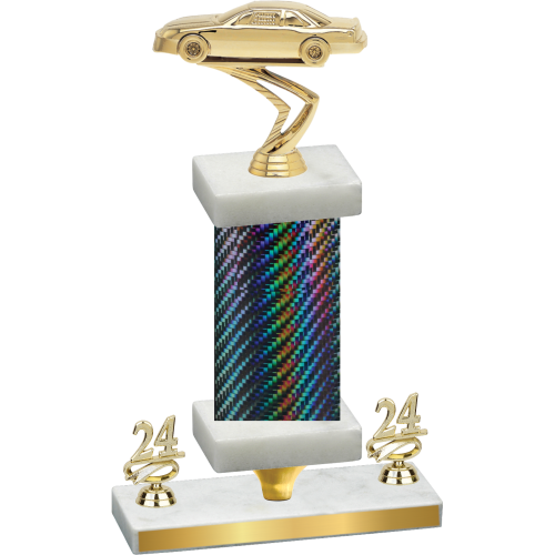 Premium Single Black Carbon Fiber Year Cars Trophy