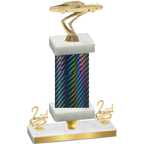 Premium Single Black Carbon Fiber Second Place Cars Trophy