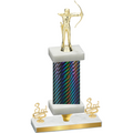 Premium Single Black Carbon Fiber Third Place Archery Trophy