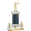 Premium Single Black Carbon Fiber Victory Archery Trophy