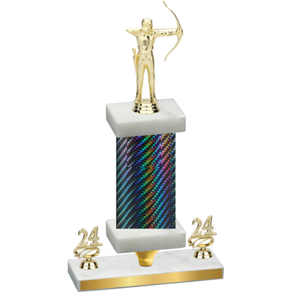 Premium Single Black Carbon Fiber Year Archery Trophy