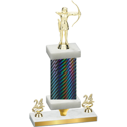 Premium Single Black Carbon Fiber Year Archery Trophy