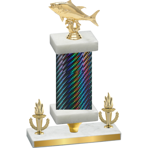 Premium Single Black Carbon Fiber Victory Fishing Trophy