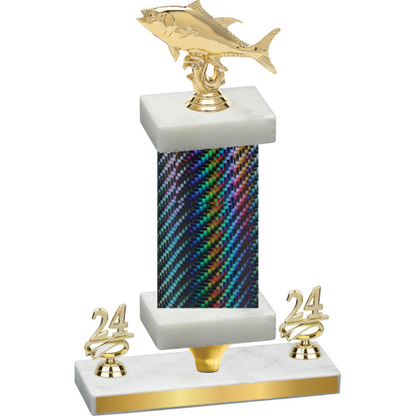 Premium Single Black Carbon Fiber Year Fishing Trophy