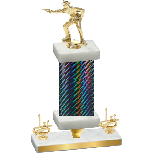 Premium Single Black Carbon Fiber First Place Shooter Trophy