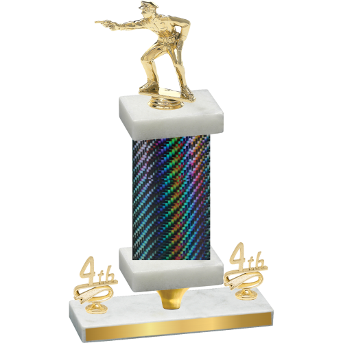 Premium Single Black Carbon Fiber Fourth Place Shooter Trophy