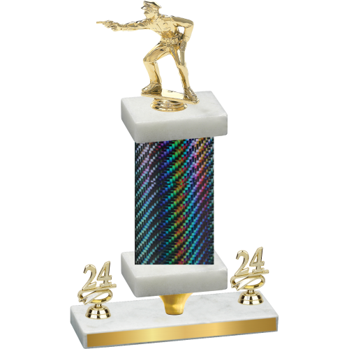 Premium Single Black Carbon Fiber Year Shooter Trophy