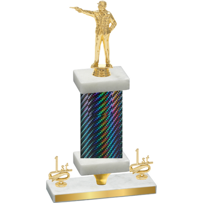 Premium Single Black Carbon Fiber First Place Shooter Trophy