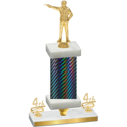 Premium Single Black Carbon Fiber Fourth Place Shooter Trophy