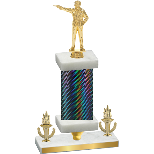 Premium Single Black Carbon Fiber Victory Shooter Trophy