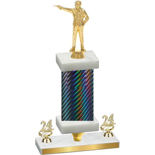 Premium Single Black Carbon Fiber Year Shooter Trophy