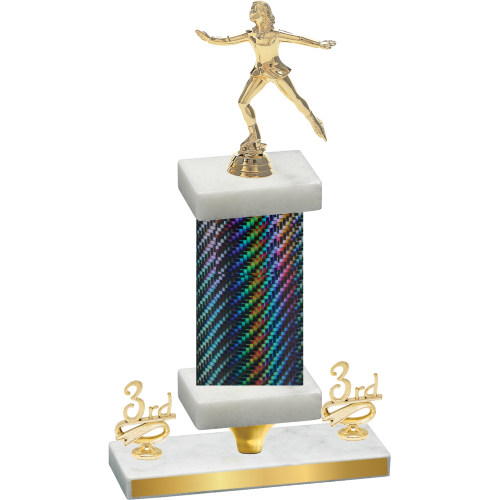Premium Single Black Carbon Fiber Third Place Skater Trophy
