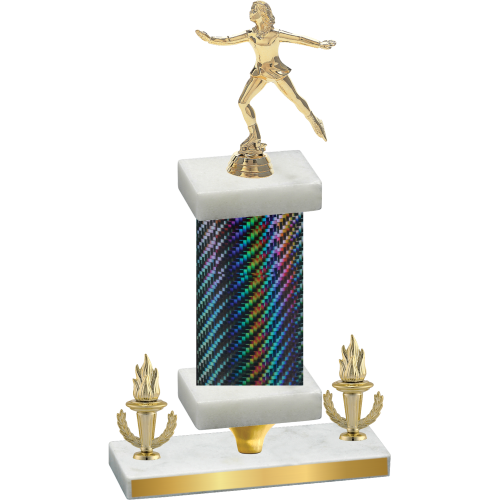 Premium Single Black Carbon Fiber Victory Skater Trophy