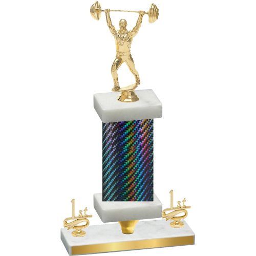 Premium Single Black Carbon Fiber First Place Weights Trophy