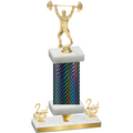 Premium Single Black Carbon Fiber Second Place Weights Trophy