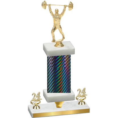 Premium Single Black Carbon Fiber Year Weights Trophy