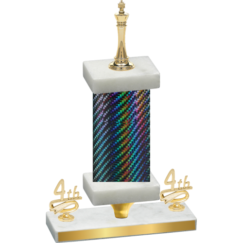 Premium Single Black Carbon Fiber Fourth Place Chess Trophy