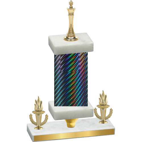 Premium Single Black Carbon Fiber Victory Chess Trophy