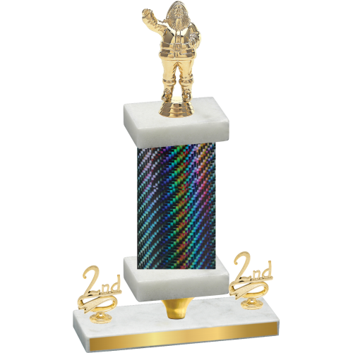Premium Single Black Carbon Fiber Second Place Holiday Trophy