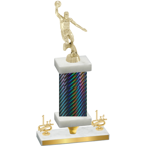 Premium Single Black Carbon Fiber First Place Basketball Trophy