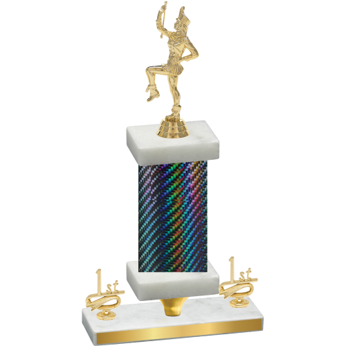 Premium Single Black Carbon Fiber First Place Majorette Trophy
