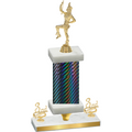 Premium Single Black Carbon Fiber Third Place Majorette Trophy