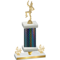 Premium Single Black Carbon Fiber Fourth Place Majorette Trophy