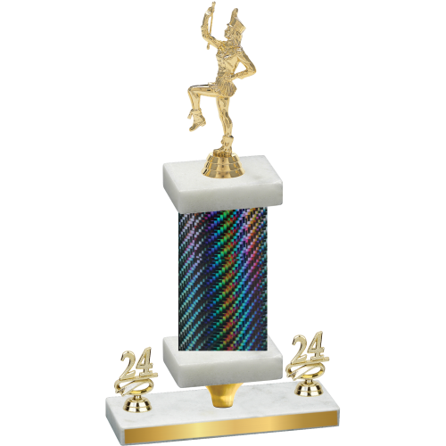 Premium Single Black Carbon Fiber Year Majorette Trophy